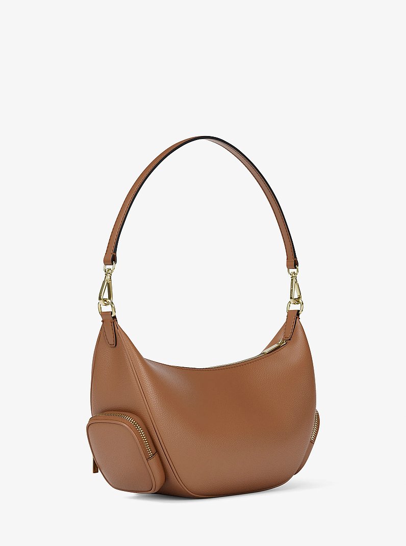 Merritt Medium Pebbled Leather Convertible Shoulder Bag in LUGGAGE | Michael Kors