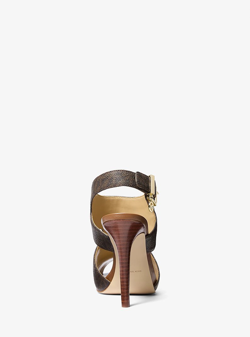 Sandalo Harper con stampa logo in MARRONE | Michael Kors
