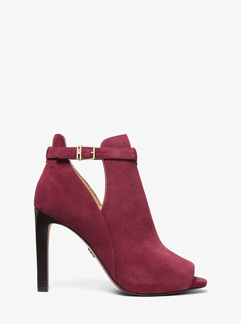 Lawson Suede Open-Toe Ankle Boot in MULBERRY | Michael Kors