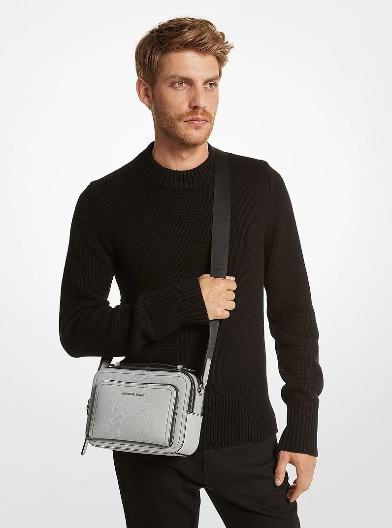 Hudson Pebbled Leather Crossbody Bag in DOVE | Michael Kors