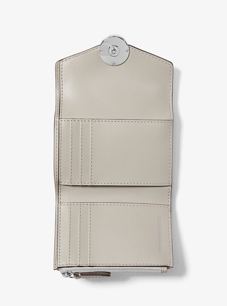 Carmen Medium Metallic Crocodile Embossed Tri-Fold Envelope Wallet