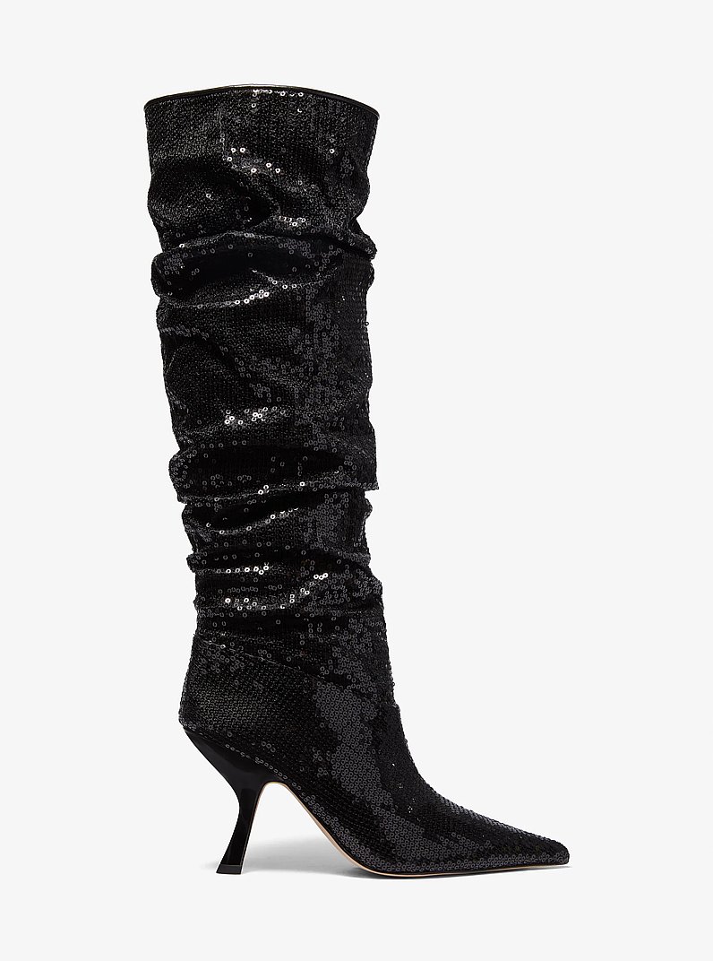 Luna Sequined Boot in BLACK | Michael Kors