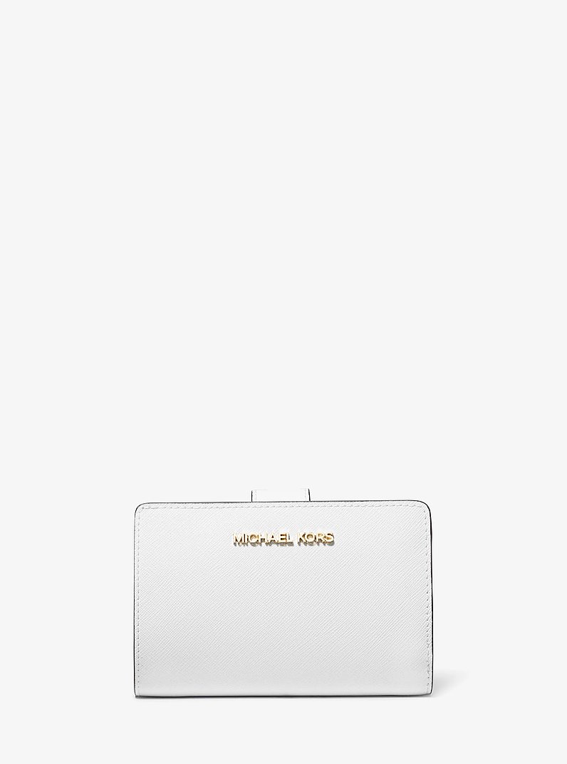 Cartera mediana de piel de grano cruzado in BLANCO INTENSO | Michael Kors