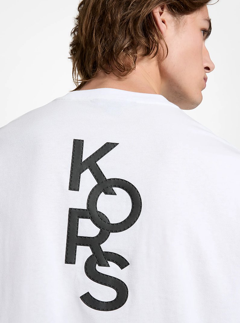 Graphic Logo Cotton Jersey T-Shirt in WHITE | Michael Kors
