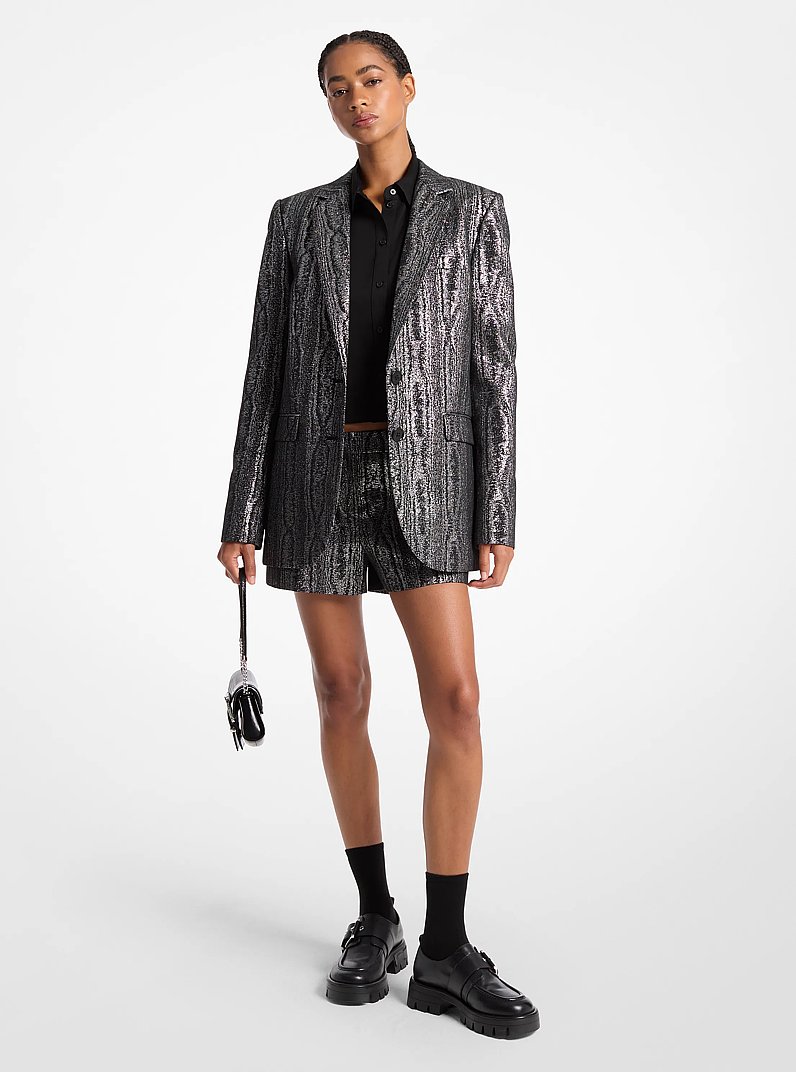 Blazer in moir&eacute; metallizzato