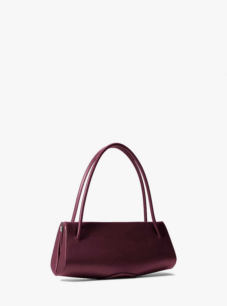 Anna Slim Leather Frame Bag in WINE | Michael Kors