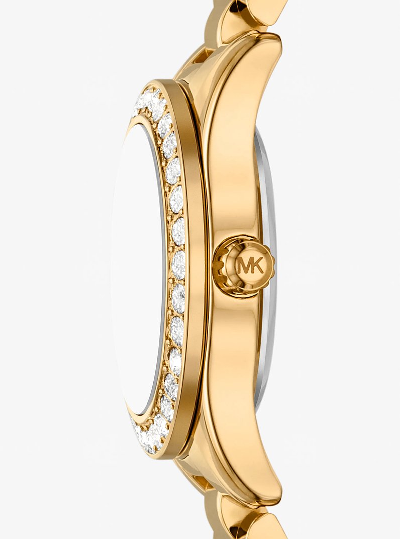 Lexington Brushed Gold-Tone Watch Gift Set in GOLD | Michael Kors