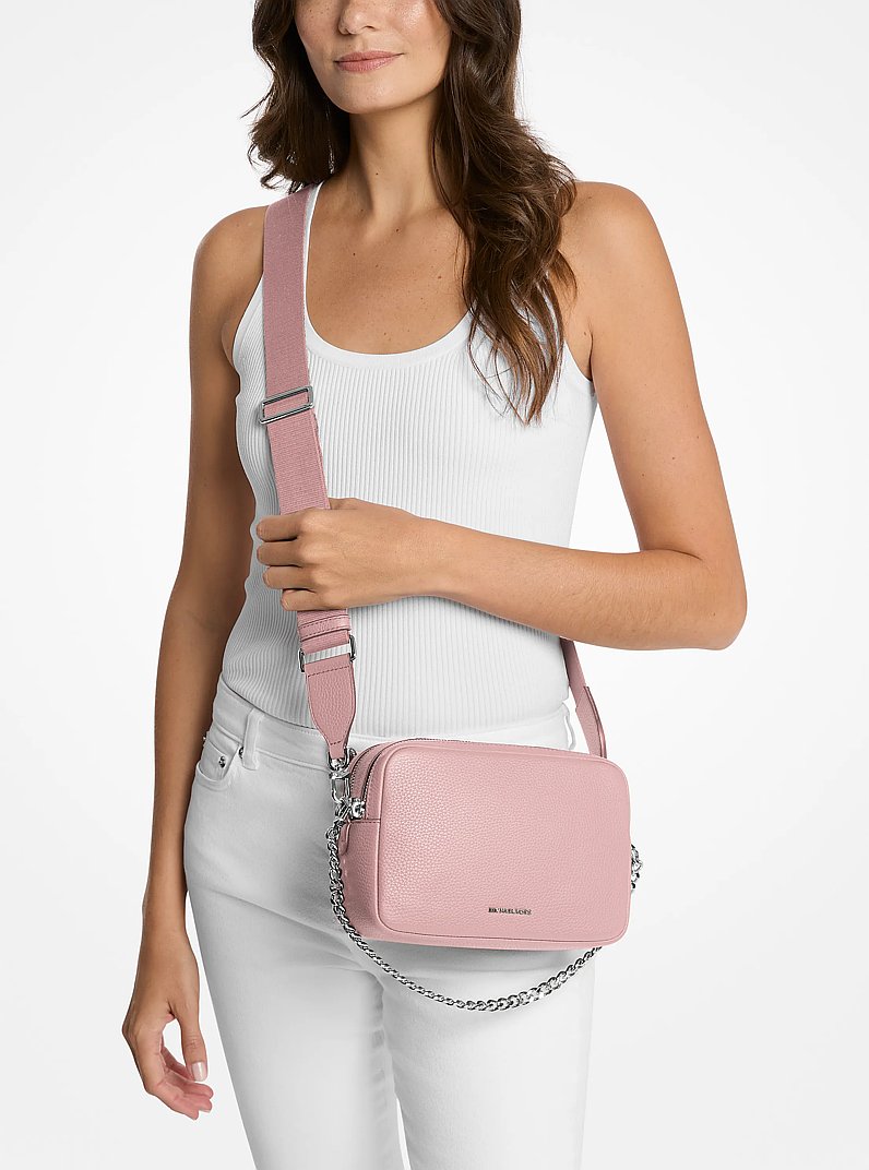 Bryant Medium Pebbled Leather Camera Crossbody Bag in SMOKEY ROSE | Michael Kors