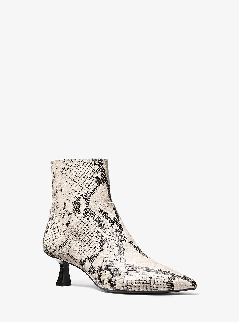 Amali Snake Embossed Boot in NATURAL | Michael Kors