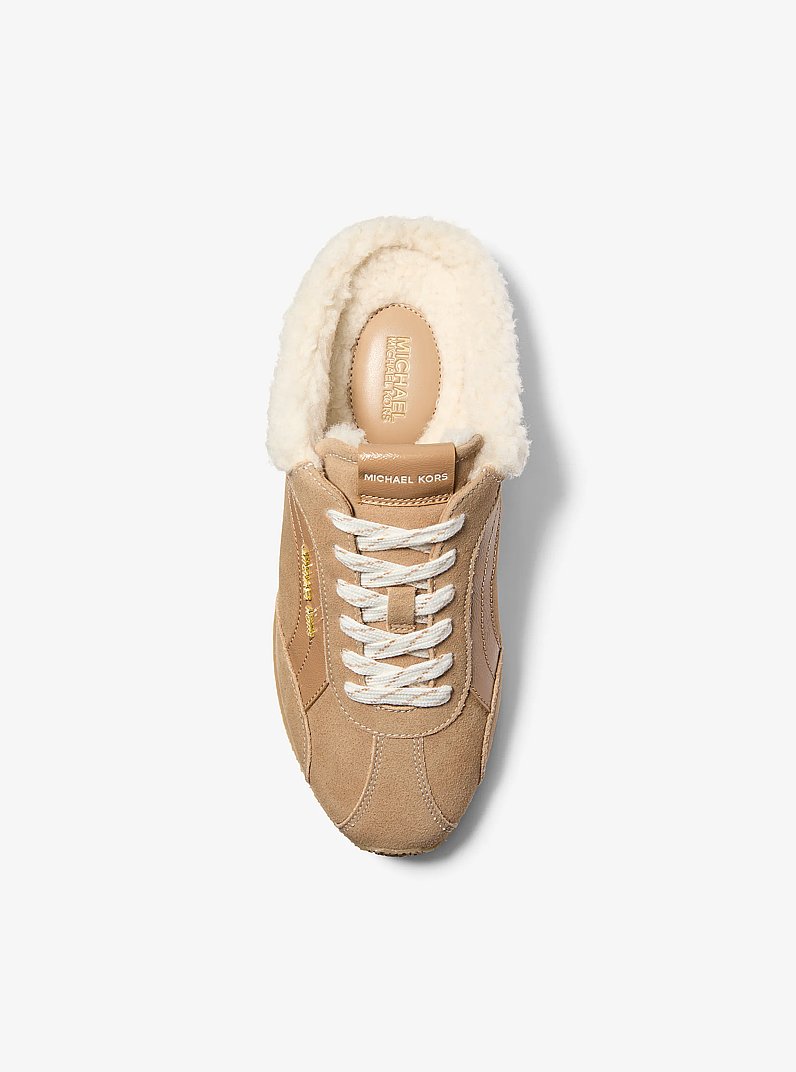 Avi Faux Shearling Trim Slip-On Sneaker in CAMEL | Michael Kors