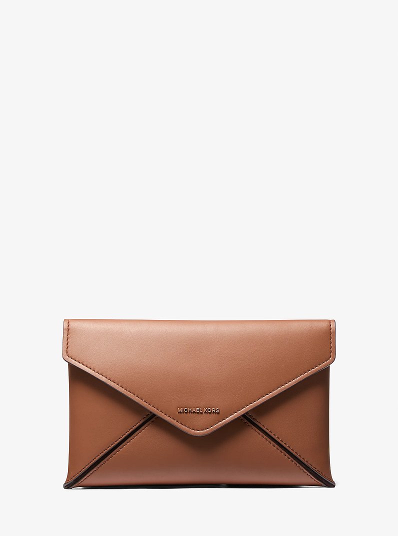 Jordi 3-in-1 Leather Envelope Wallet in LUGGAGE | Michael Kors