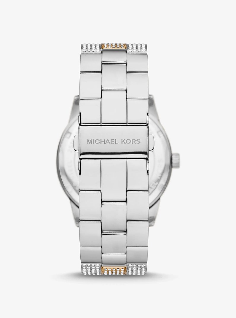 Oversized Brynn Pavé Two-Tone Watch in TWO TONE - Sale | Michael