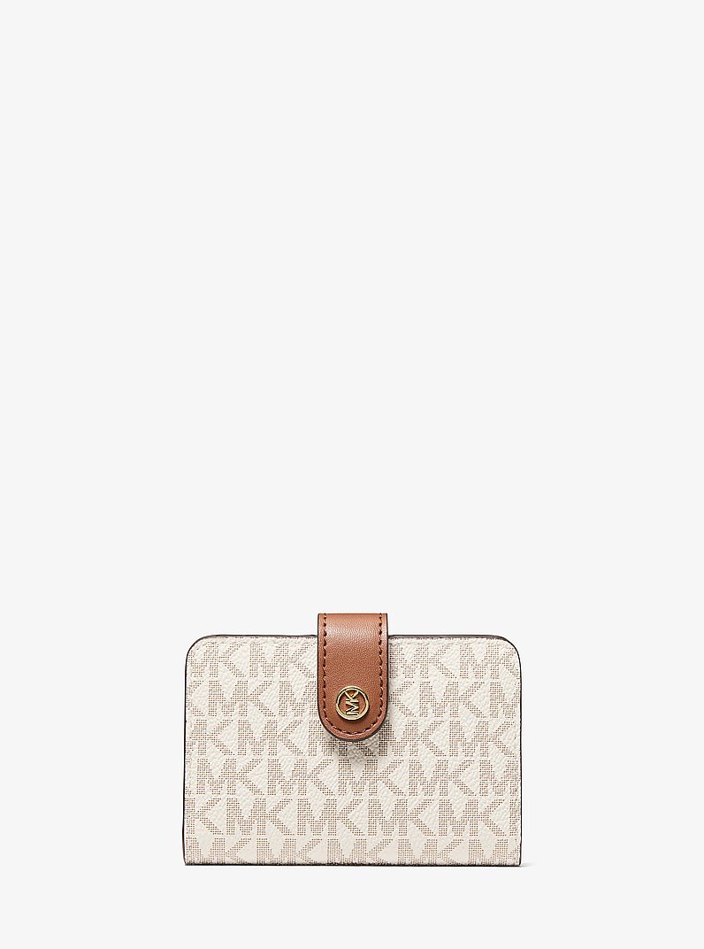 Jet Set Travel Small Signature Logo Billfold Wallet in VANILLE | Michael Kors