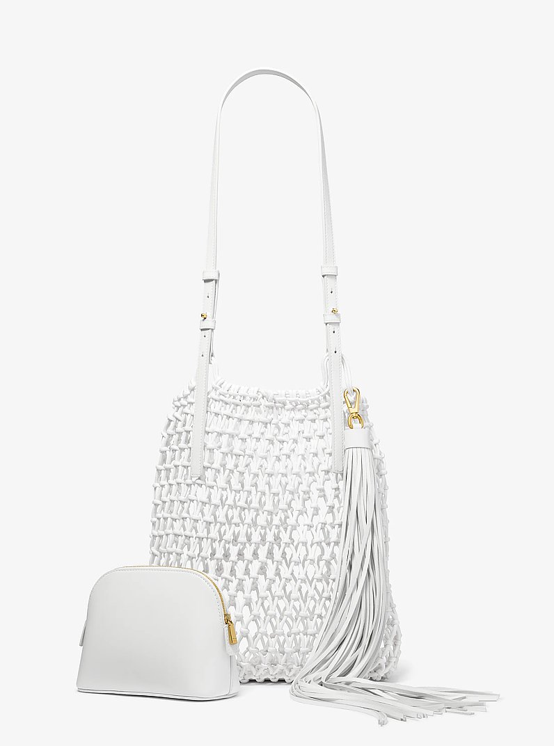 Loli Macram&eacute; Shoulder Bag in OPTIC WHITE | Michael Kors