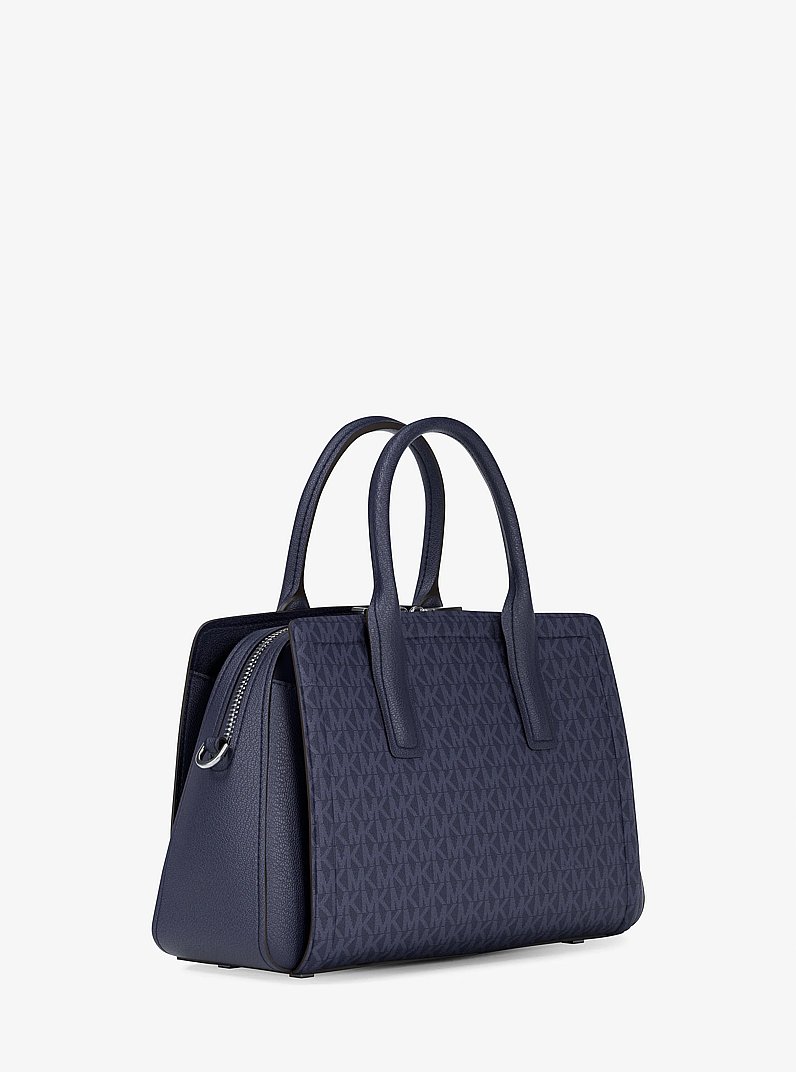 Henkeltasche Laila Medium mit Signature-Logomuster in BLAUGR&Uuml;NES KLEID | Michael Kors