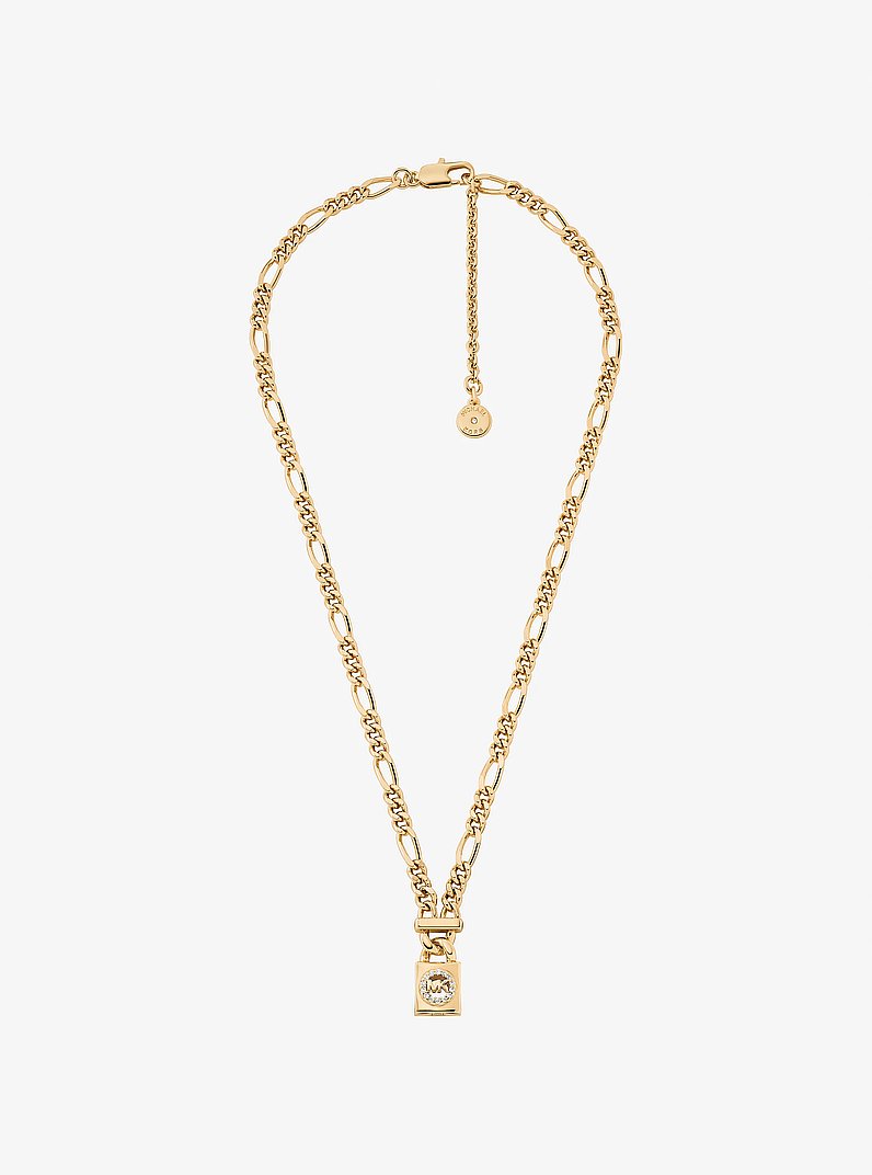 Pav&eacute; Logo Pendant Necklace in GOLD | Michael Kors