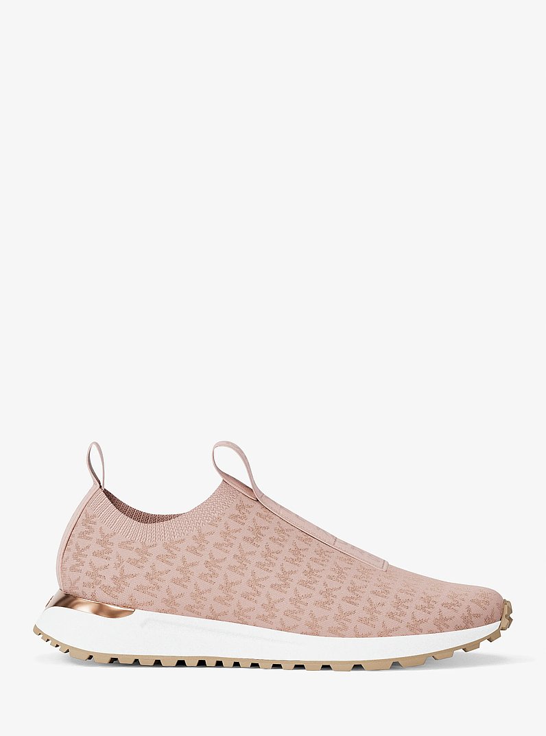 Bodie Metallic Logo Knit Slip-On Sneaker in POWDER BLUSH | Michael Kors