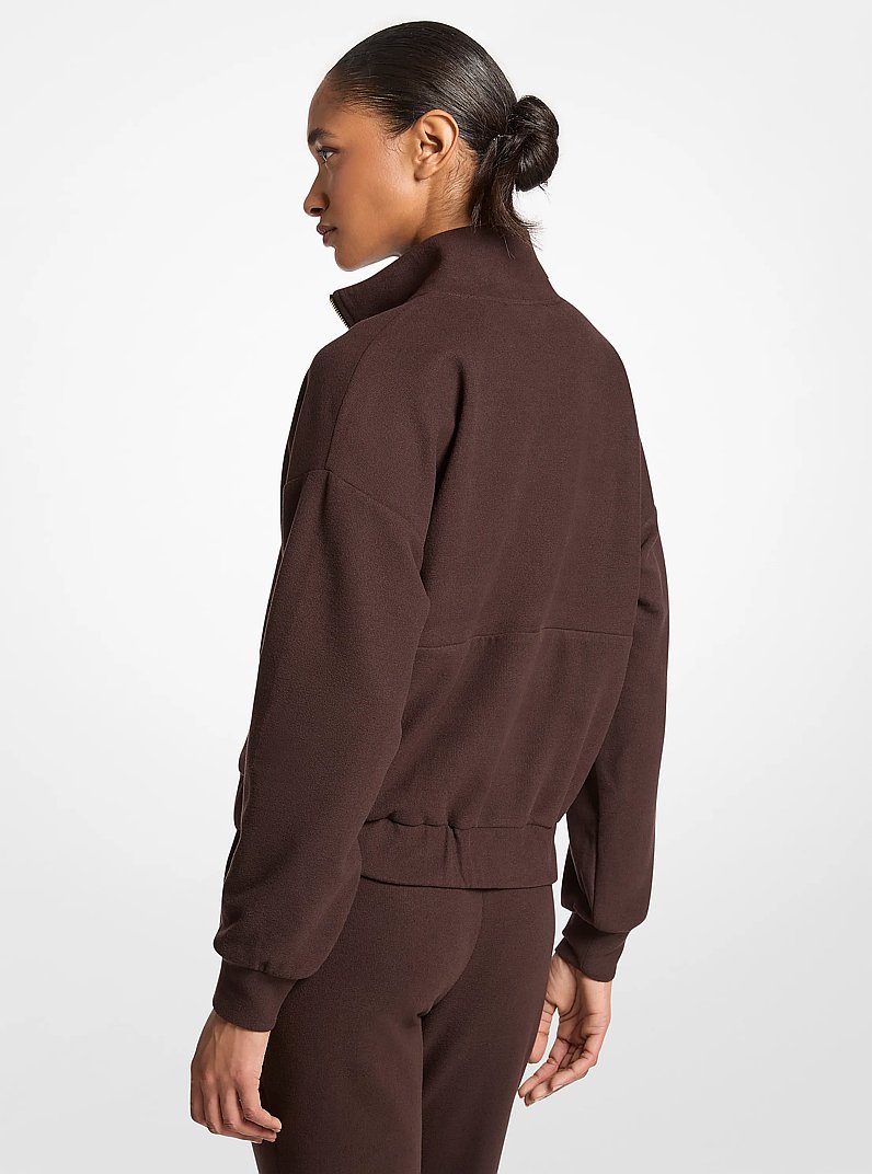 Chandail en tricot &agrave; fermeture &eacute;clair un quart in CHOCOLAT | Michael Kors