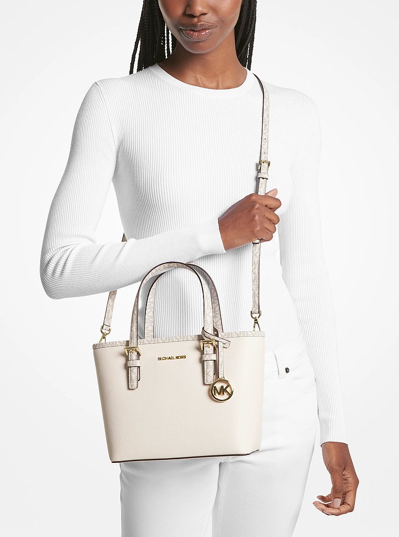 Jet Set Travel Extra-Small Top-Zip Tote Bag in LT CRM MULTI | Michael Kors