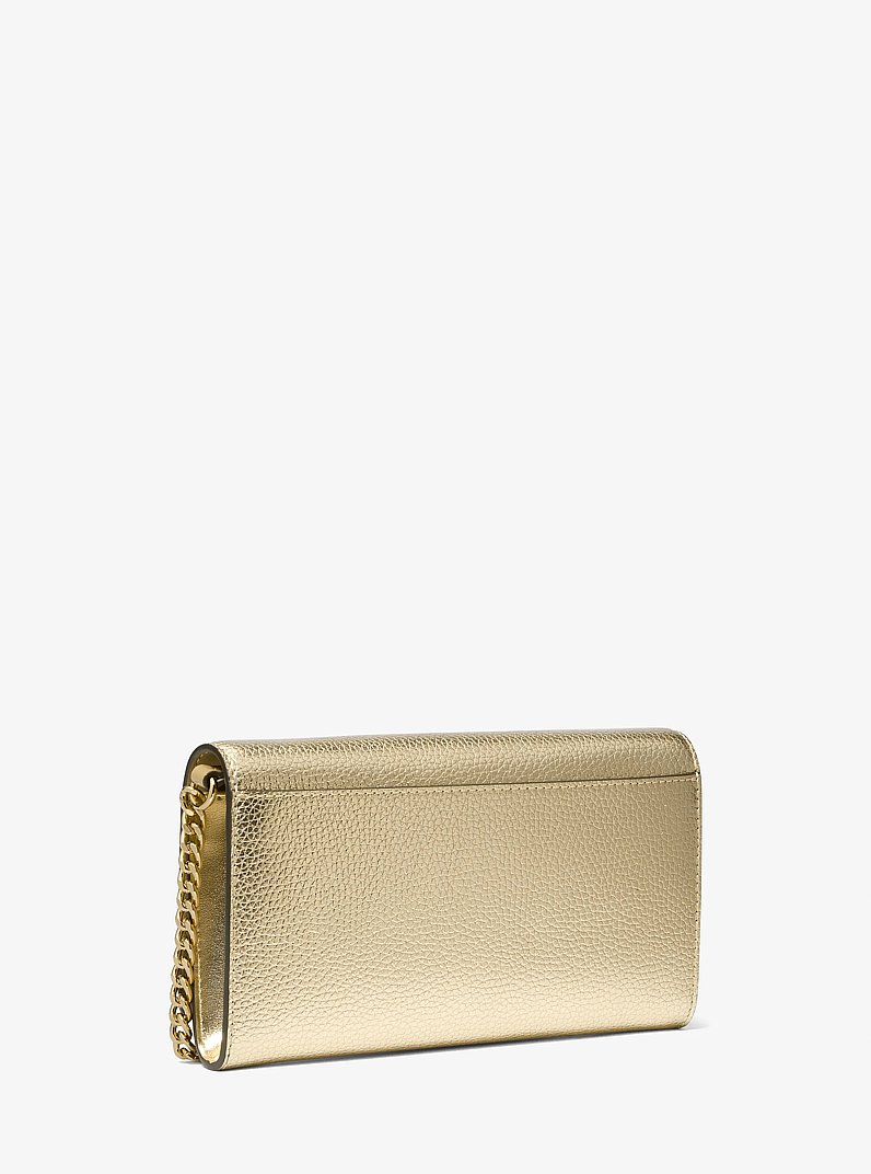 Carson Large Metallic Pebbled Leather Convertible Crossbody Bag in PALE GOLD | Michael Kors