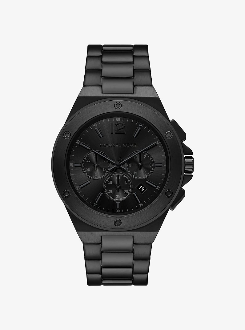 Oversized Lennox Black-Tone Watch in BLACK | Michael Kors