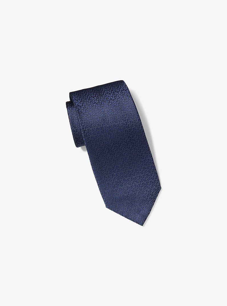 Krawatte aus Seide mit grafischem Logo in NAVYBLAU | Michael Kors