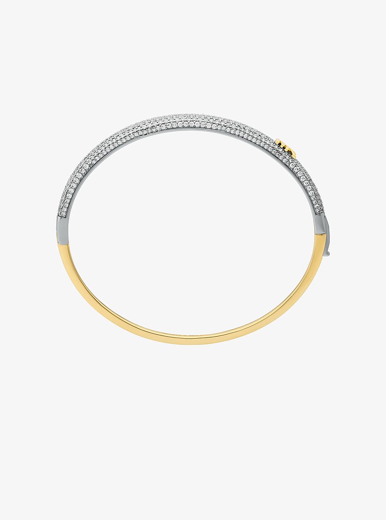 Pav&eacute; Two-Tone Dome Bangle Bracelet in TWO TONE | Michael Kors