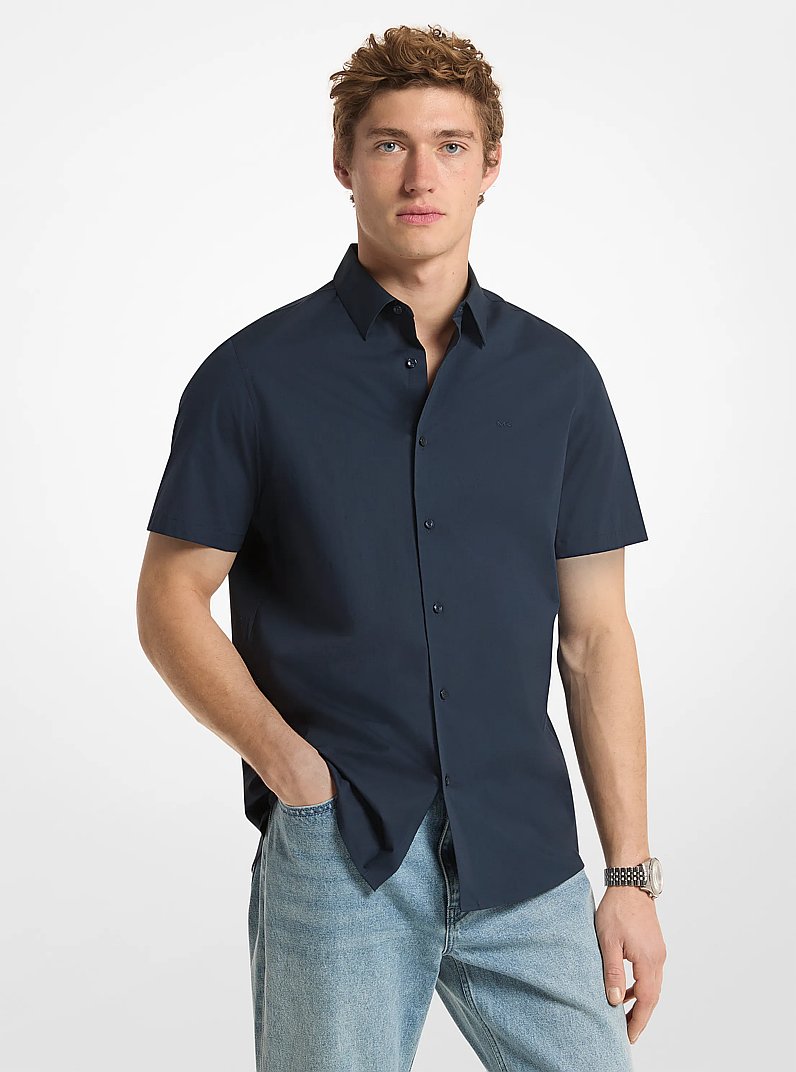 Stretch Cotton Shirt in MIDNIGHT | Michael Kors