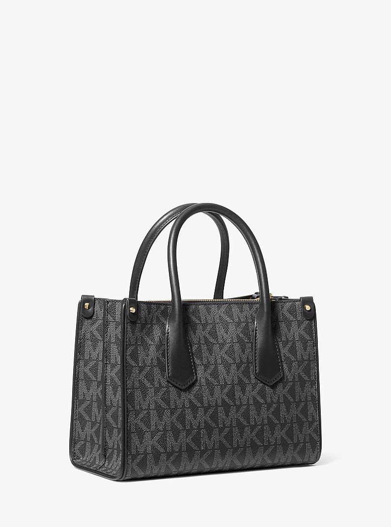 Maple Small Signature Logo Satchel in BLACK | Michael Kors