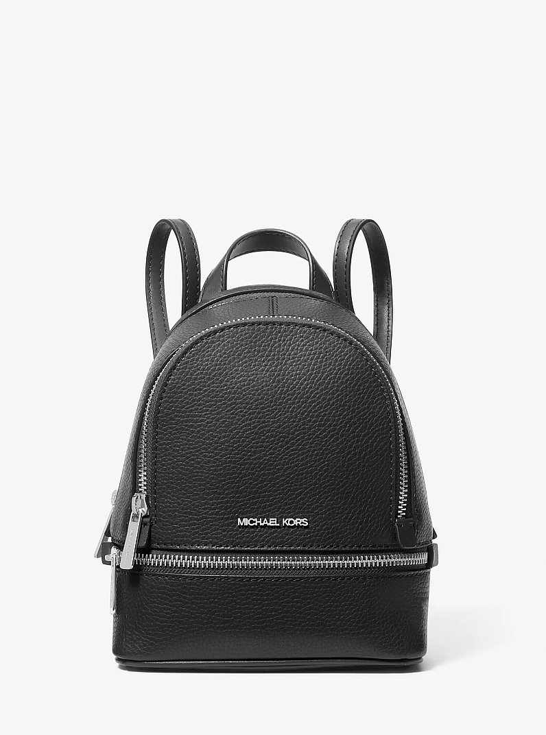 Rhea Extra-Small Pebbled Leather Backpack in BLACK - Sale