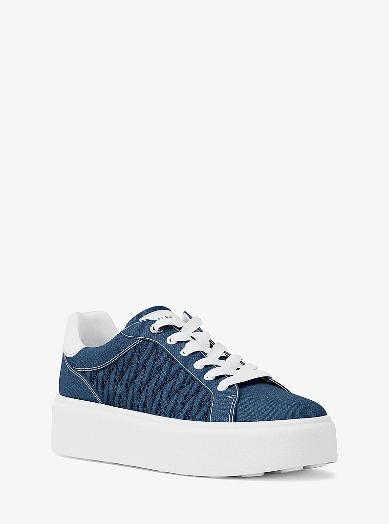 Zapato deportivo Romey con plataforma de denim acolchado in AZUL VINTAGE OSCURO LAVADO | Michael Kors
