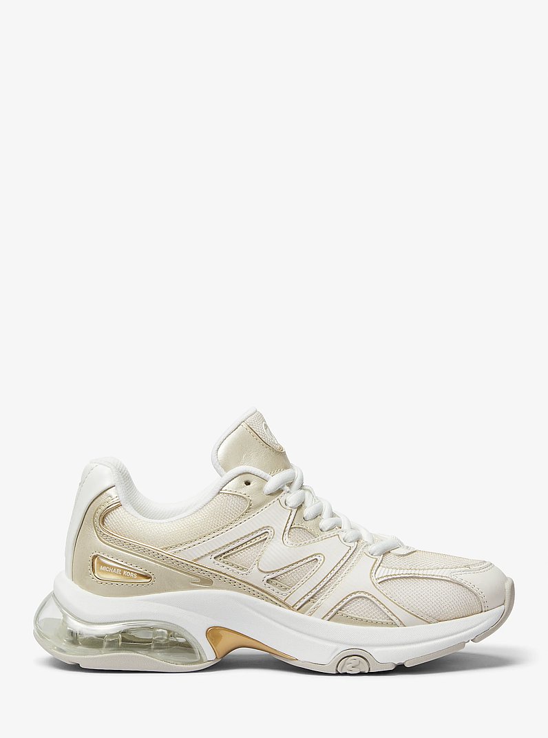 Kit Extreme Metallic Leather and Mesh Trainer in PL GLD MULTI | Michael Kors