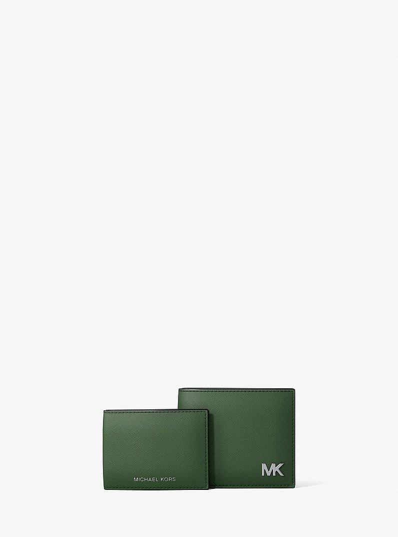 Cooper Saffiano Leather Billfold Wallet With Passcase in AMAZON GREEN | Michael Kors