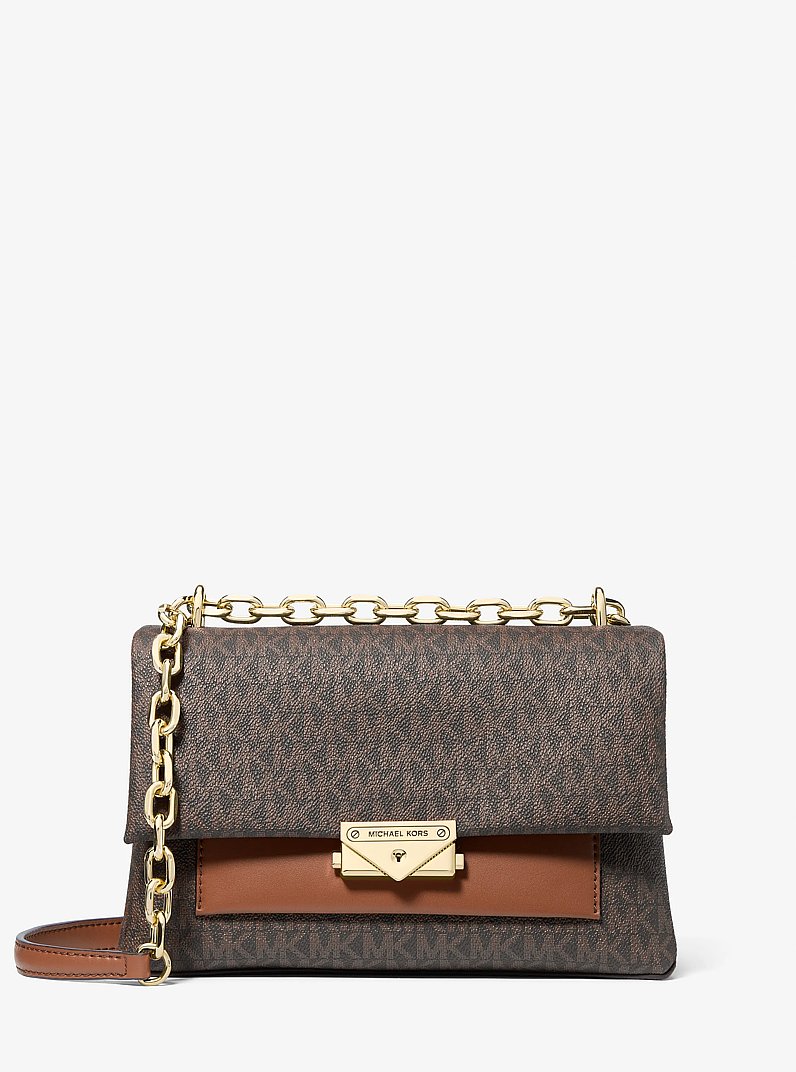 Cece Medium Logo Shoulder Bag in BROWN | Michael Kors
