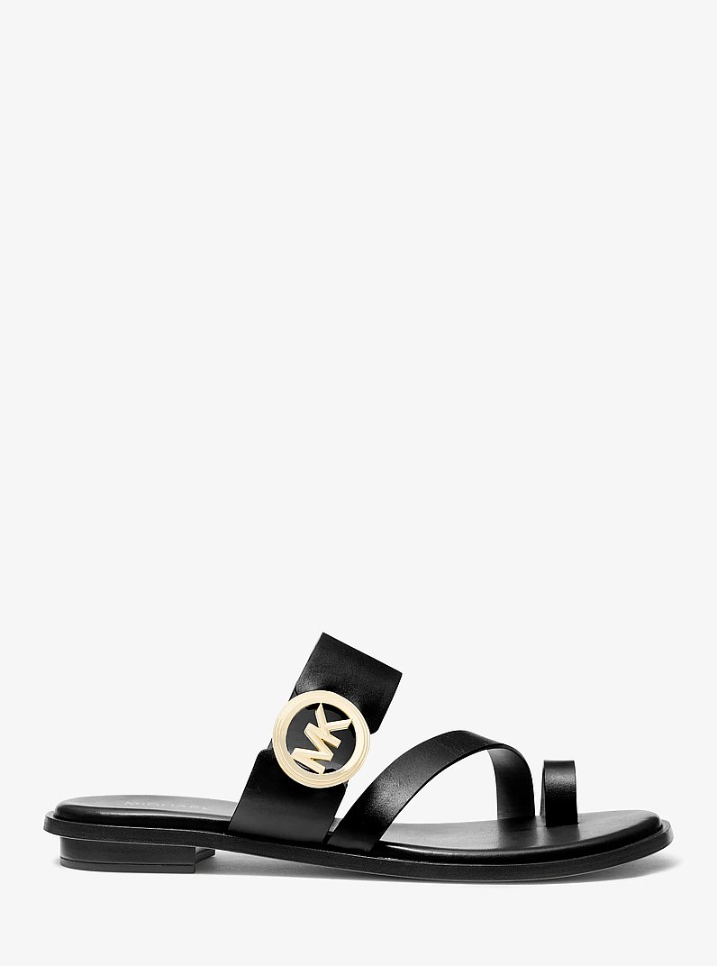 Vera Leather Sandal in BLACK | Michael Kors