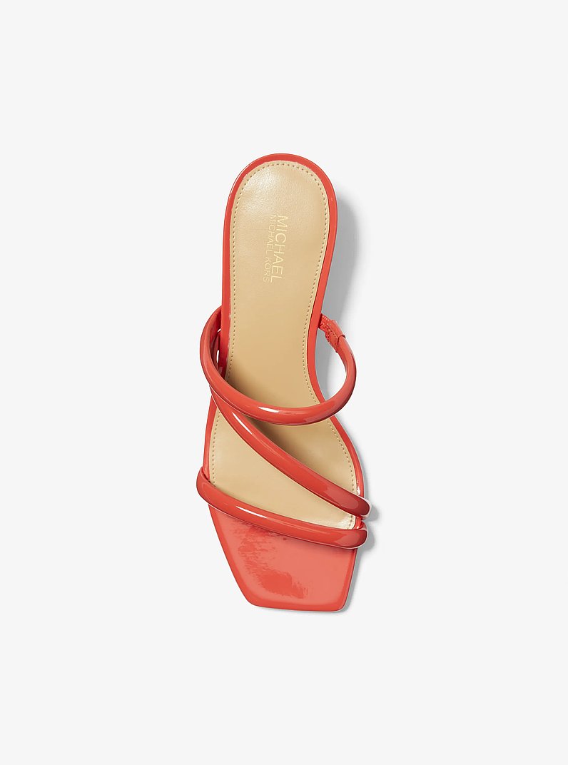 Celia Patent Kitten Sandal in SPICED CORAL | Michael Kors