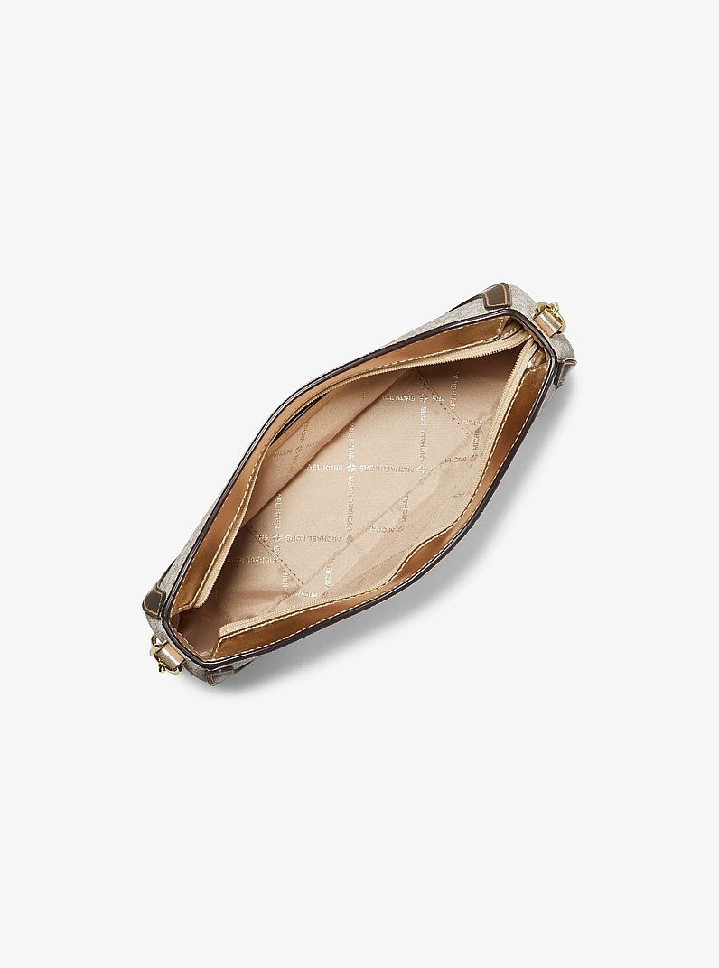 Pochette Leida met&aacute;lica peque&ntilde;a con logotipo