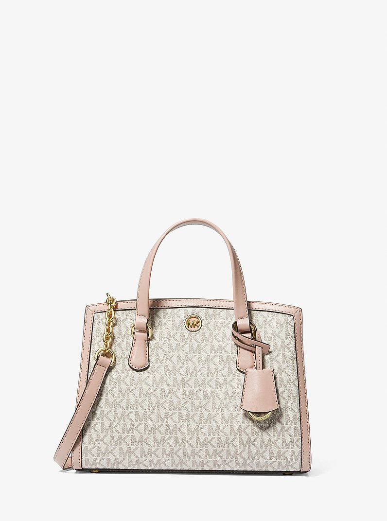 Bolso messenger Chantal peque&ntilde;o con logotipo in VAINILLA/ROSA CLARO | Michael Kors