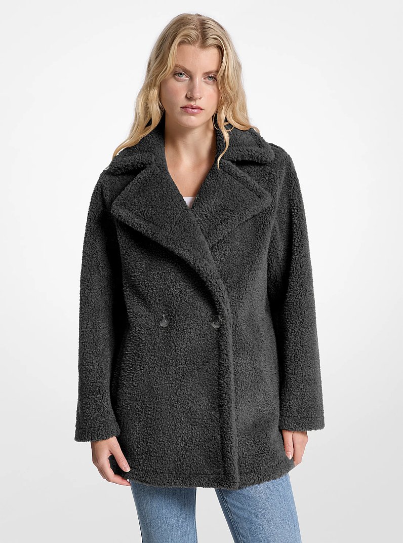 Faux Fur Teddy Coat in BLACK | Michael Kors