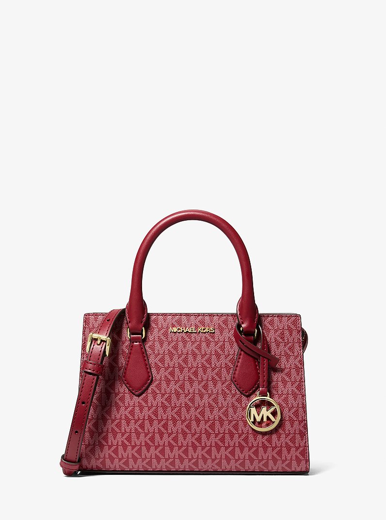 Sheila Small Signature Logo Satchel in CHERRY - Sale | Michael