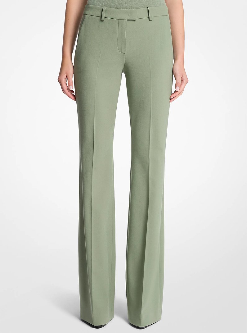 Pantal&oacute;n acampanado Haylee de crep&eacute; de lana el&aacute;stica in CELAD&Oacute;N | Michael Kors