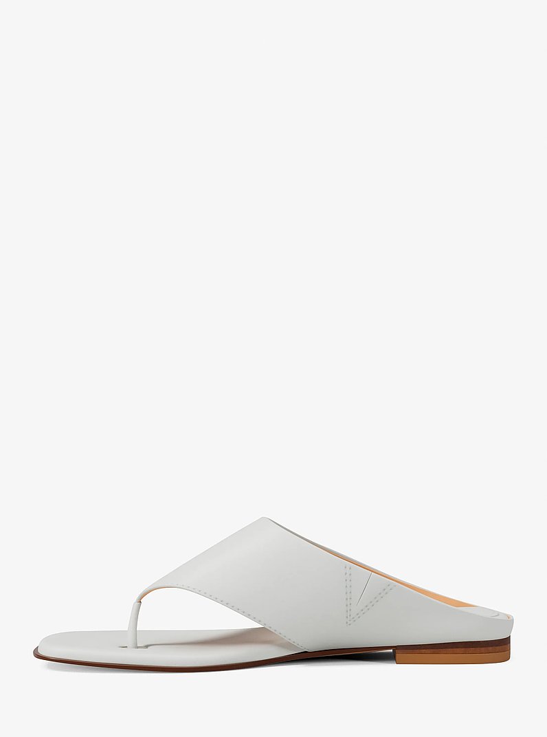 Alster Leather Thong Sandal in EGGSHELL | Michael Kors