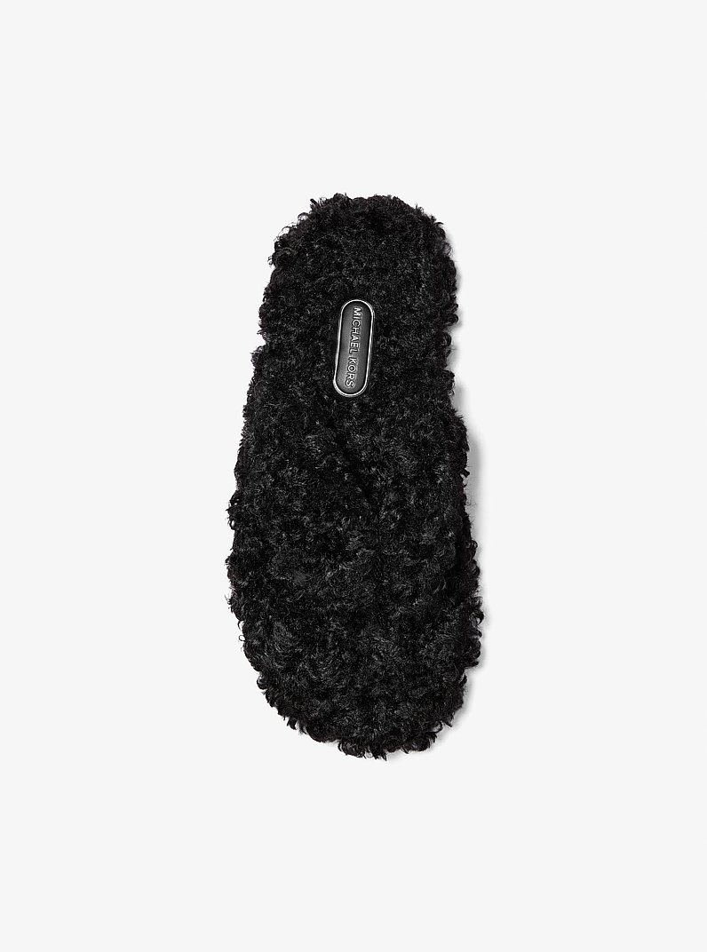 Alani Faux-Fur Flip Flop in BLACK | Michael Kors