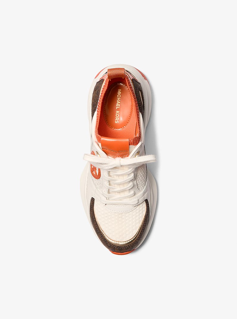 Zuma Mixed-Media Trainer in ORANGE PUNCH | Michael Kors
