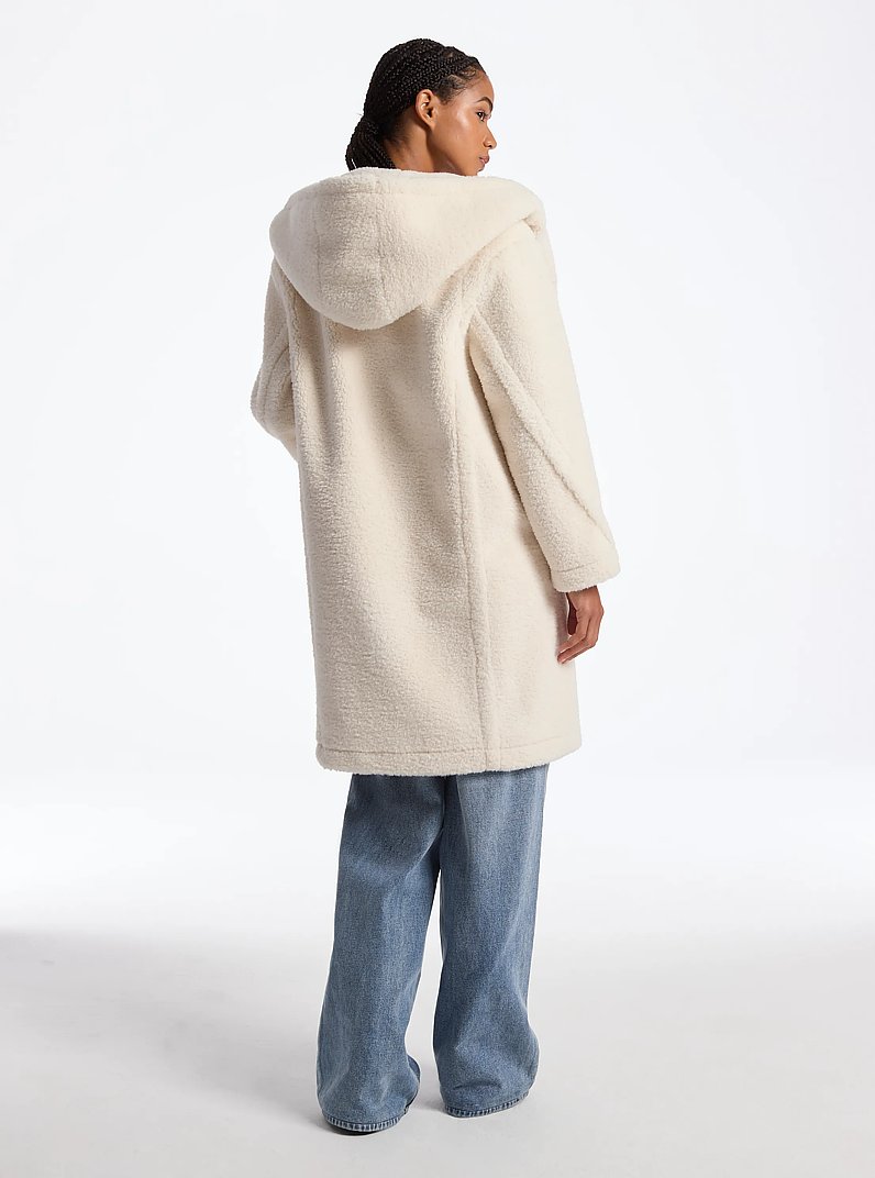 Faux Fur Teddy Coat in BONE | Michael Kors