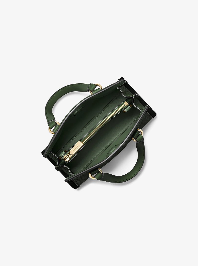 Chantal Extra-Small Crocodile Embossed Leather Messenger Bag in AMAZON GREEN | Michael Kors