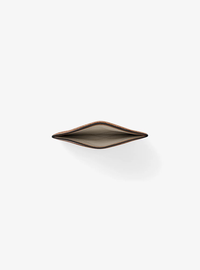 Pebbled Leather Card Case in PEANUT | Michael Kors