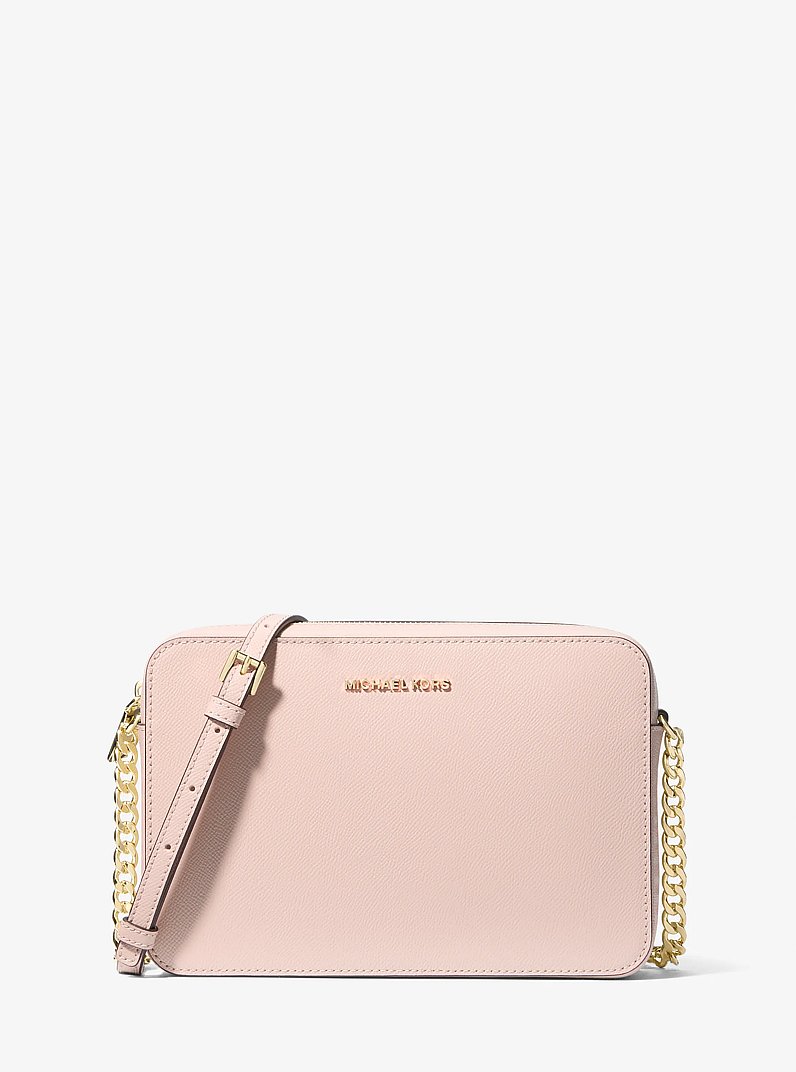 Jet Set Large Saffiano Leather Crossbody Bag in SOFT PINK | Michael Kors