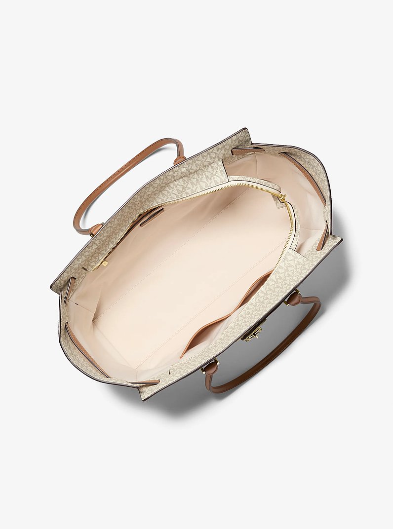 Borsa tote Hamilton Moderne grande con stampa logo in VANIGLIA/GHIANDA | Michael Kors