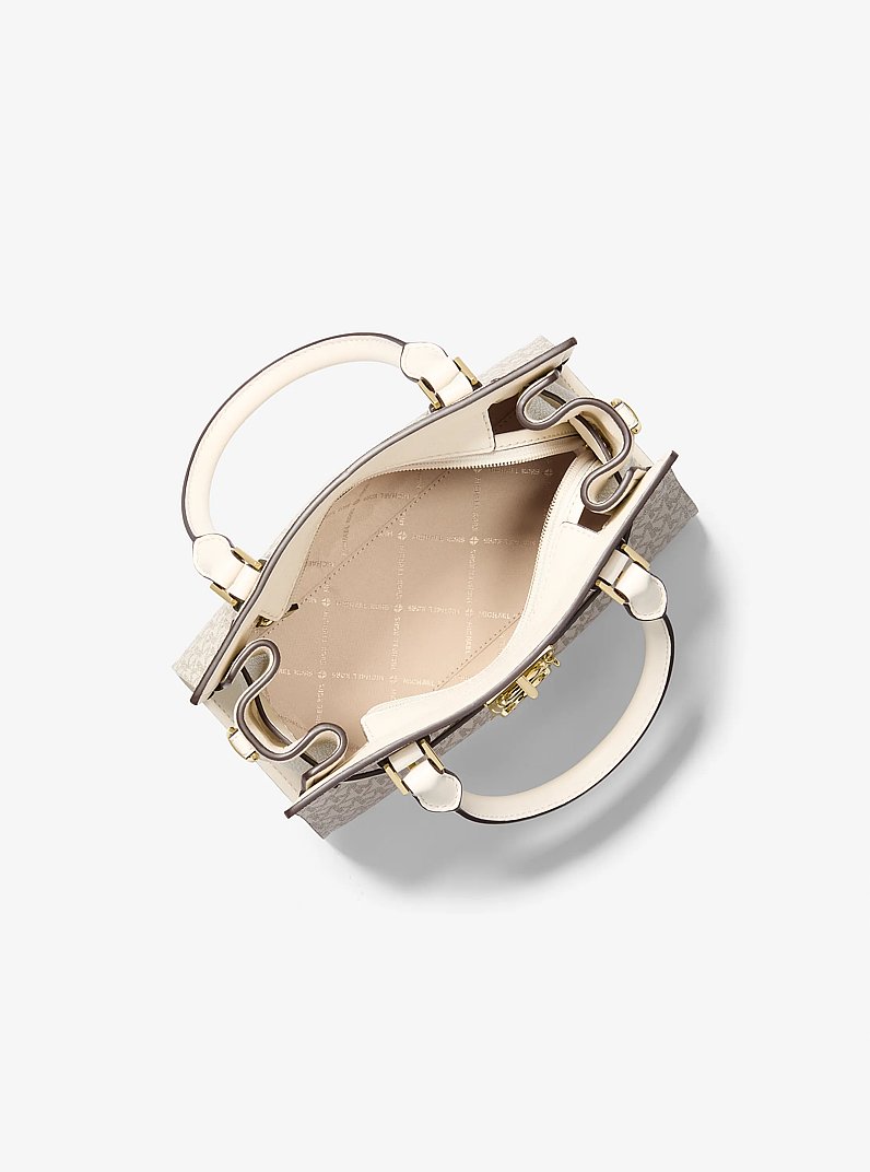 Bolso satchel Hamilton peque&ntilde;o con logotipo in CREMA CLARO MULTICOLOR | Michael Kors